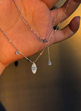 盖娅琳 S925纯银马眼锆石项链女轻奢小众设计感锁骨链简约百搭女