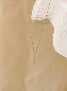 通体s925纯银镀金锆石锁骨链