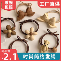 Black high elastic durable rubber band female minimalist Hair Band Hair Circles Head Rope 2023 New Leather Jacket Hair Rope