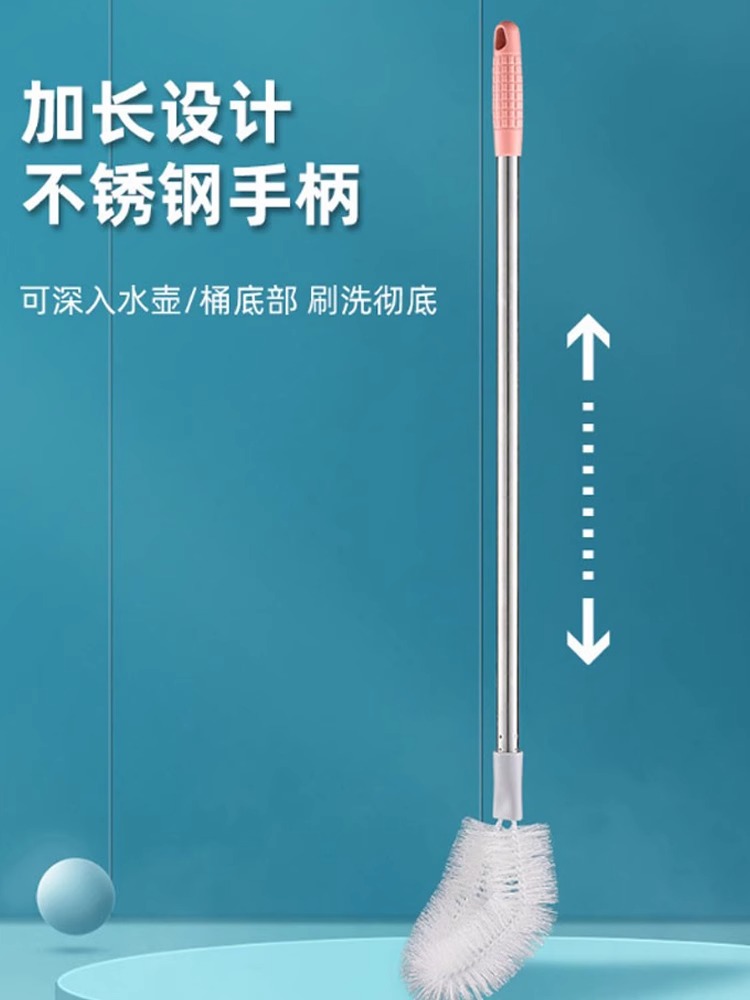 洗桶装水刷子纯净水桶刷加长洗桶神器矿泉水桶刷多方位长柄清洁刷 - 图1