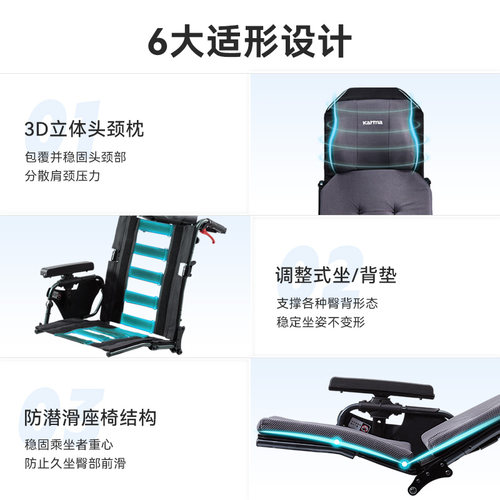 康扬进口高靠背轮椅瘫痪残疾老人专用多功能护理适形调节款5000.2 - 图1
