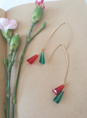 七时吉祥安乐传迪丽热巴同款夸张复古耳环 vintage撞色潮人耳饰品