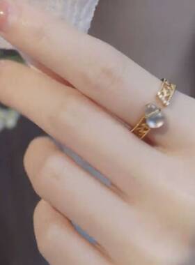 镂空花丝满钻冰透葫芦戒指女ins新中式宫廷风指环轻奢国潮食指戒