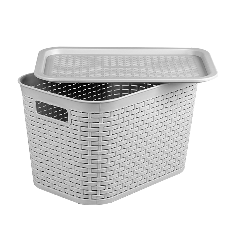 爱丽丝思大小号塑料收纳箱多功能厨房镂空藤编衣服日式储物整理盒 - 图3