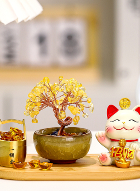 招财猫一桶金摆件乔迁开业礼物客厅店铺前台收银台日进斗金装饰品