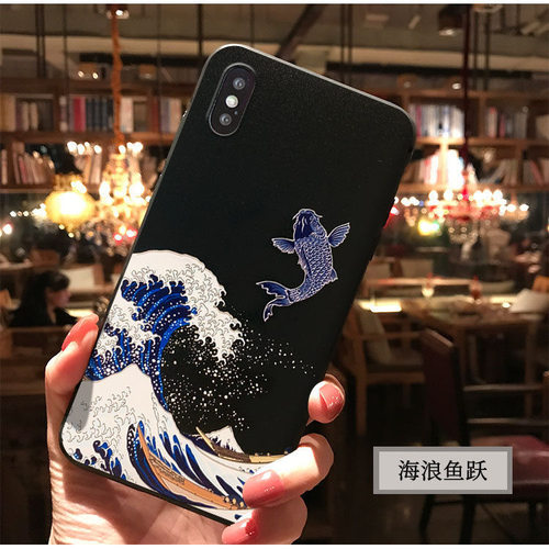 国潮浮雕适用于Google pixel10proXL/9pro浮雕手机壳浮世绘谷歌10A/9A软壳海浪9proXL全包Pixel7仙鹤Pixel8A - 图3