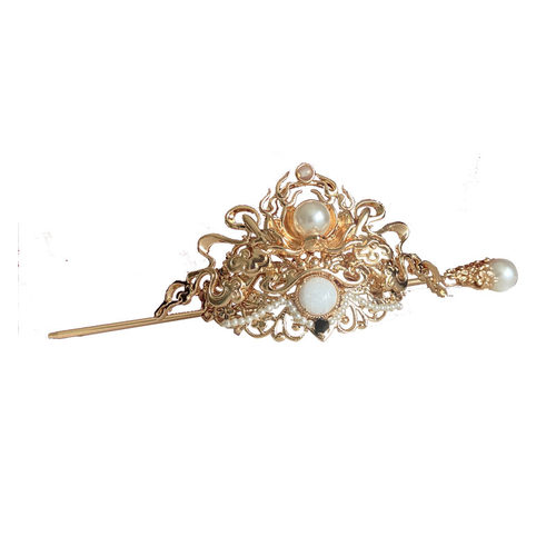 束发冠女高马尾汉服配饰男保色铜宫廷古典武侠王爷公子头冠玛瑙 - 图3