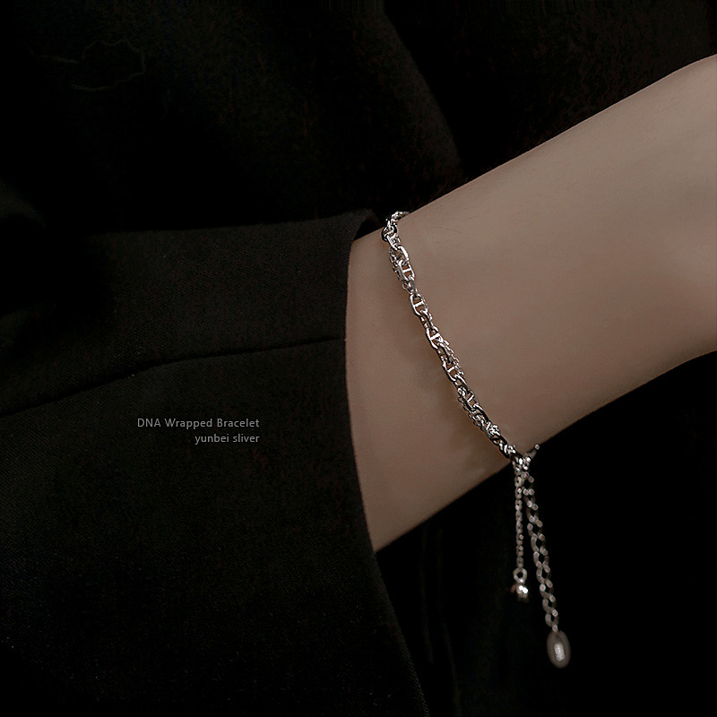 纯银双层女夏高级感冷淡风日式手链 云蓓饰品手链