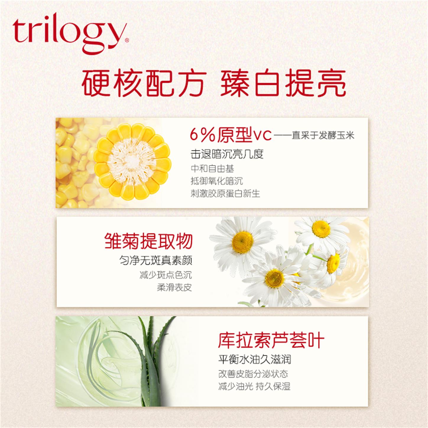 Trilogy萃乐活vc焕亮小橙瓶15ml*3抗氧化保湿提亮焕活保湿补水 - 图1