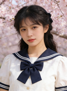 水手服蝴蝶结领带羽根赤色绀色jk领结学生纯色领花女红赤制服