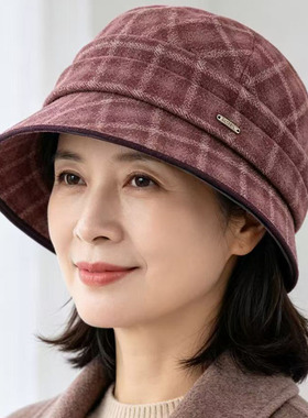 秋冬中老年女加厚防风保暖渔夫帽