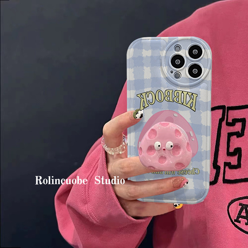可爱粉奶酪支架手提链苹果13手机壳 龙龙数码配件手机保护套/壳