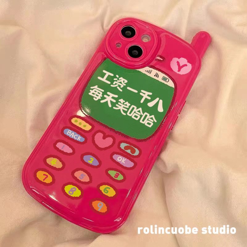 复古大哥大搞怪文字 iphone13手机壳 龙龙数码配件手机保护套/壳