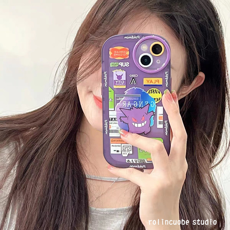 潮牌紫色耿鬼标签华为nova10手机壳 龙龙数码配件手机保护套/壳