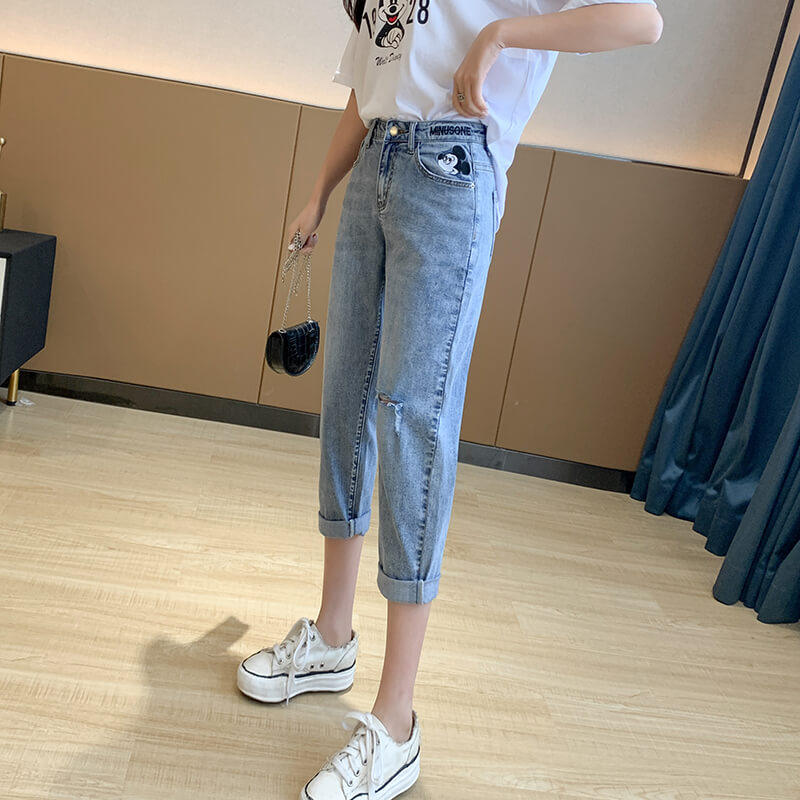 八分牛仔裤女夏季2020年新款薄款 淑购牛仔裤