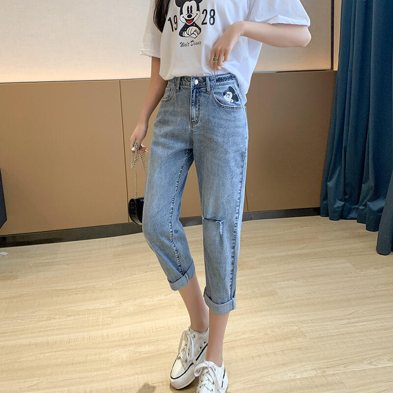 八分牛仔裤女夏季2020年新款薄款 淑购牛仔裤