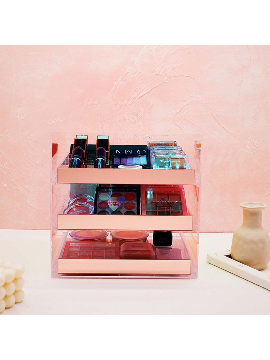 亚克力抽屉式化妆收纳盒大号炫彩眼影盘收纳盒彩妆气垫粉饼置物架,淘宝优惠券,粉丝福利购,淘宝优惠卷