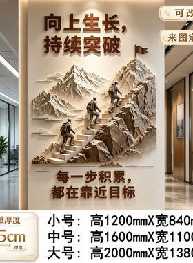 励志奋斗口号标语公司书房会议室背景墙布置装饰in立体浮雕3d墙贴