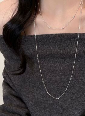 NewGold Silver Color Long Sweater Chain Necklace For Women P