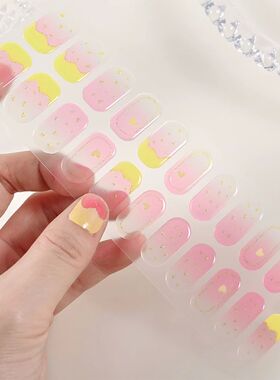 1Sheet Cured Gel Nail Strips Sticker Long-Lasting Nail Polis