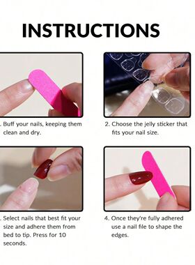 10pcs Handmade Coffin Shaped Nails, Beautiful Fake Nails, Ha