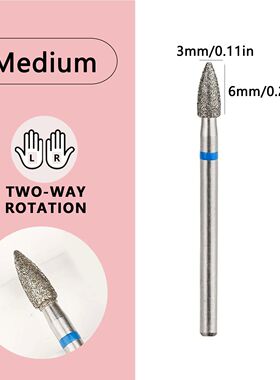 10pcs/set 3mm Cone Diamond Cuticle Bit Manicure Drills Nails