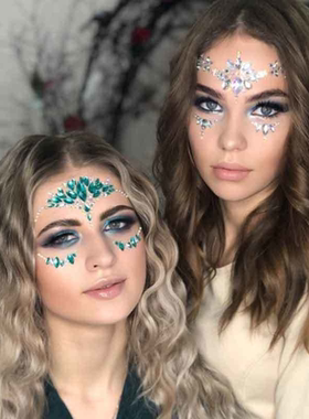 3D Acrylic Glitter Rhinestone Temporary Sexy Face Tattoo Sti