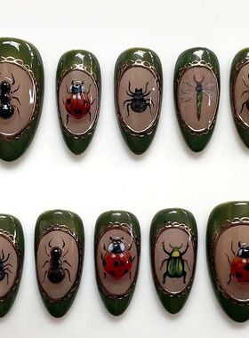 24pcs Anime Pattern Nails Tips Colorful Almond Press on Nail