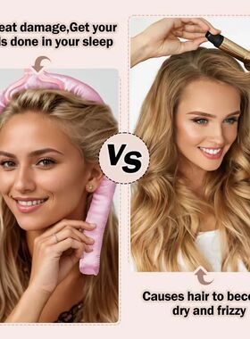 Heatless Curling Rod Night Cap No Heat Ribbon Lazy Hair Curl