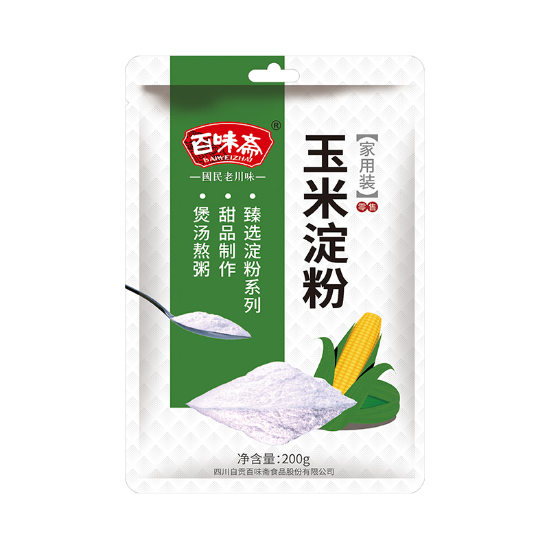 百味斋玉米淀粉食用烘焙200g*5袋嫩肉勾芡面粉烘焙蛋糕生粉原料-图0