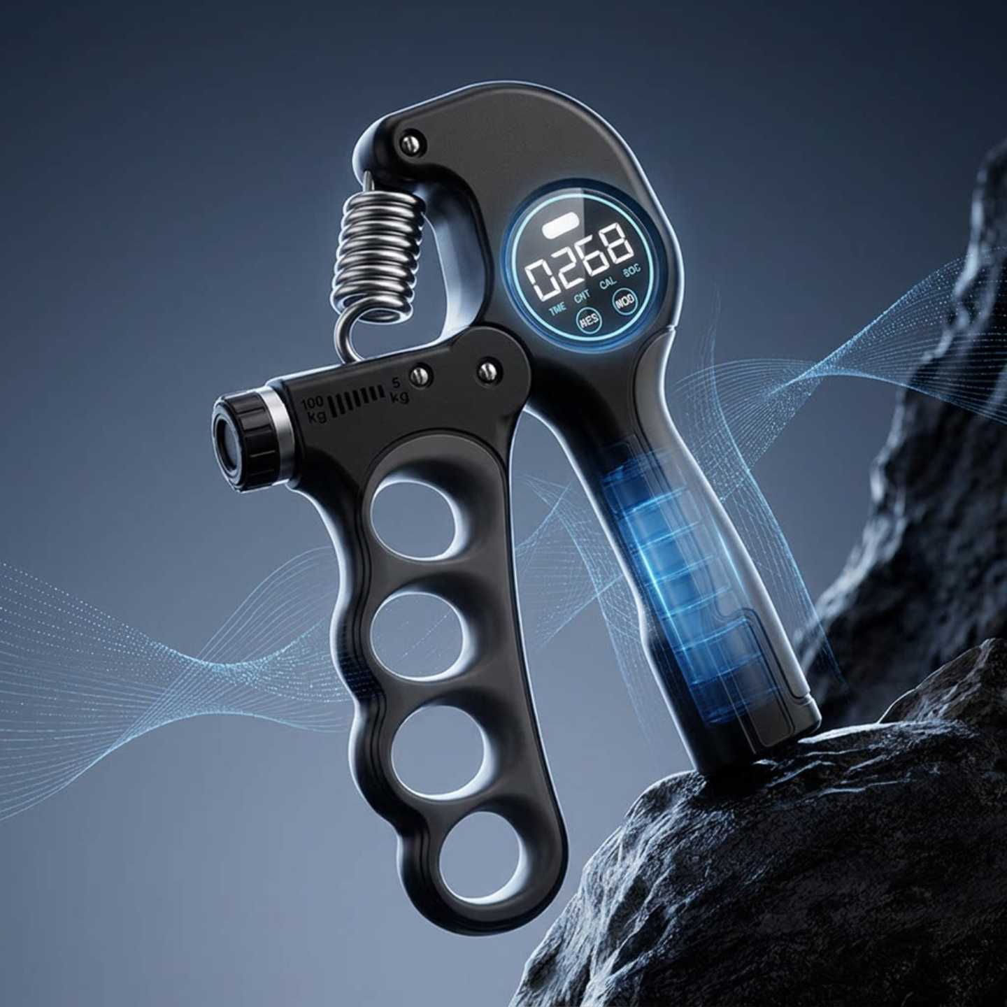 Adjustable LCD counting spring gripper