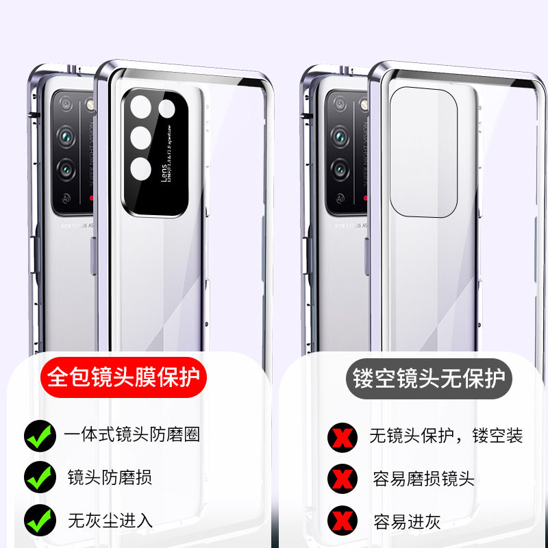 荣耀x10手机壳max镜头全包华为荣耀x10max保护套双面玻璃透明磨砂防摔男女新网红抖音明星创意 - 图1