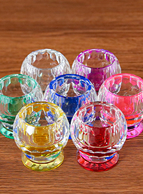 家用供奉七彩水晶供碗供水杯