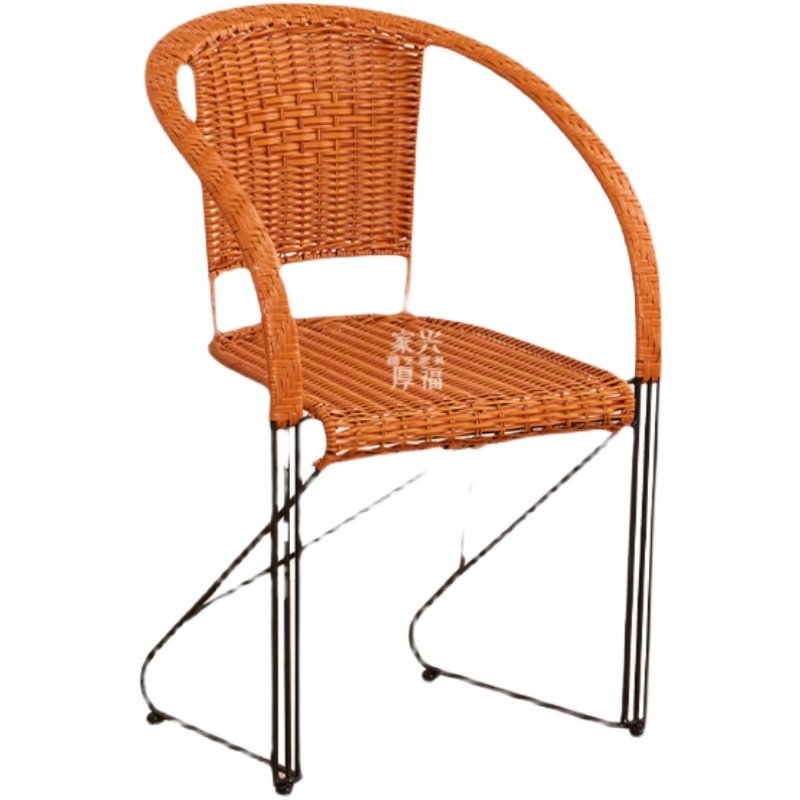 新款简约休闲现代网红阳台藤椅餐椅电脑椅编织弓形椅舒适久坐铁艺,淘宝优惠券,粉丝福利购,淘宝优惠卷