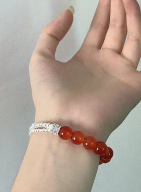 萌趣卡通奶牛吊坠彩色串珠项链轻奢气质白色珍珠红色圆珠吸磁手链