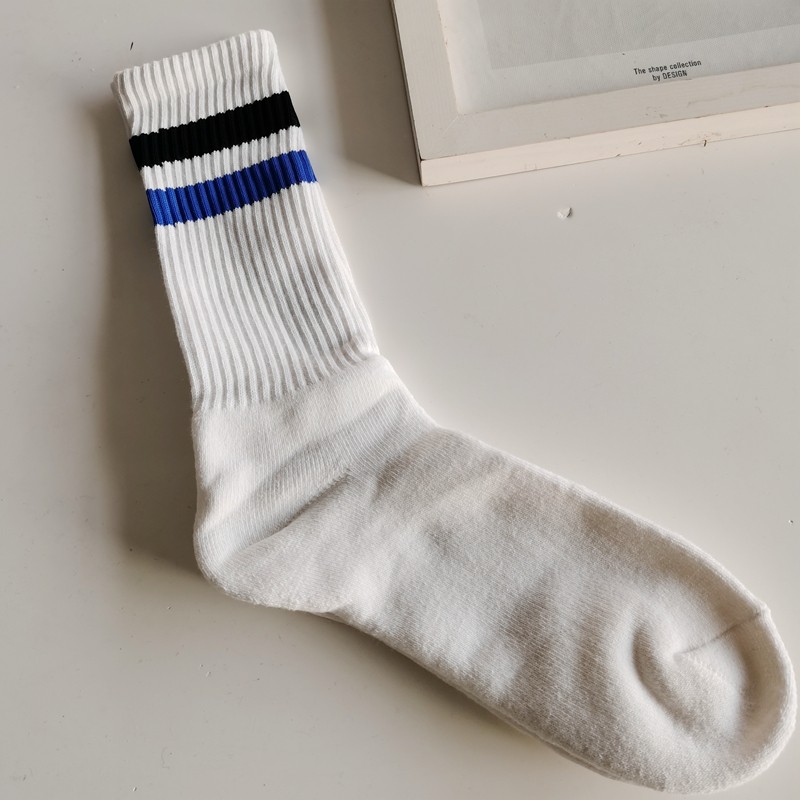 外贸男条纹运动中筒袜棉学院风吸湿纯色白色全毛圈袜篮球袜户外,淘宝优惠券,粉丝福利购,淘宝优惠卷
