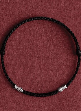 锦鲤鱼红绳手链女ins小众简约好运闺蜜手绳百搭情侣上岸礼物手工