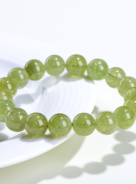 久雅水晶 天然7A级沙弗莱圆珠手链 绿色石榴石散珠手串 厂家直销