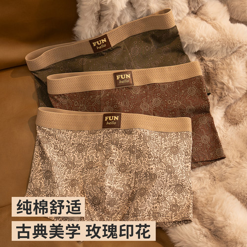 内裤男生纯棉2026冬新款全棉男士抗菌透气四角短裤高档男款平角裤 - 图0