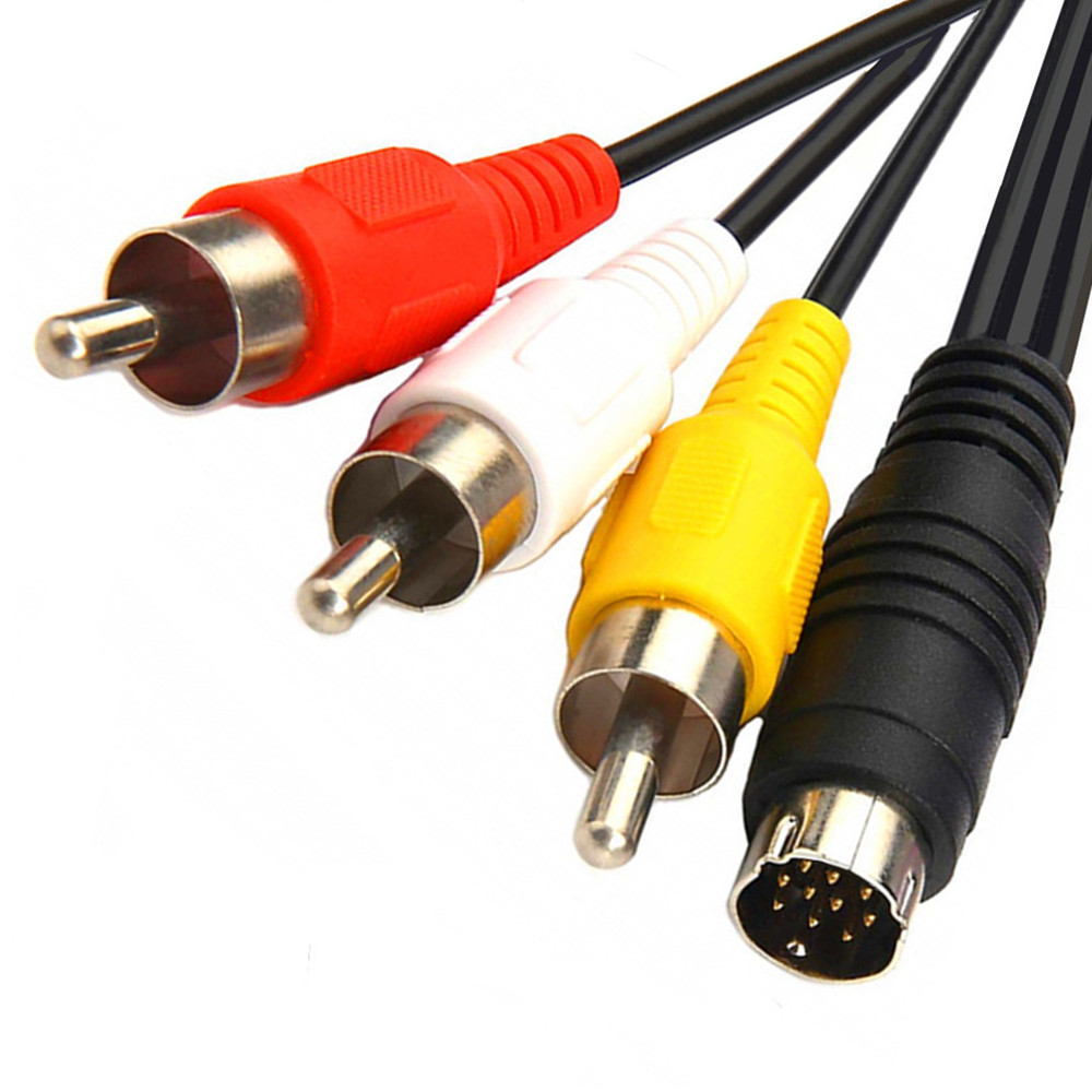 S-video线mini 10 PIN DIN转3个RCA视频线AV线s端子10pin转3 RCA - 图3