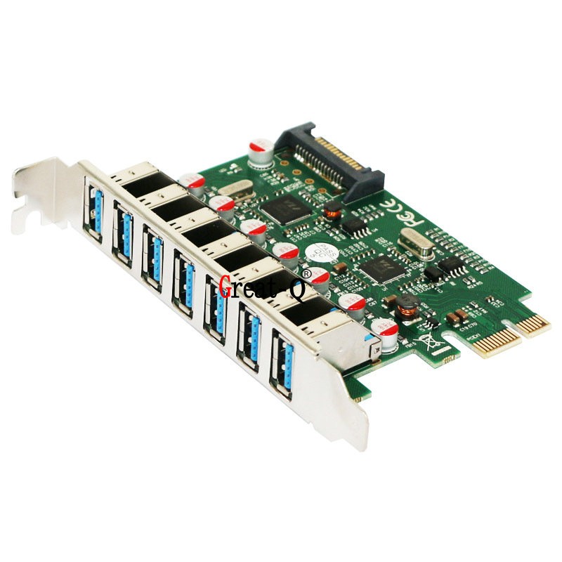 PCI-E 7口USB3.0超高速附加扩展卡内置USB增强型 NEC720201+VL812 - 图0