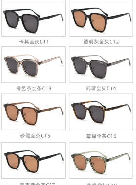 休闲大框韩国小众TR90偏光墨镜男女网红素颜街拍复古太阳眼镜潮轻