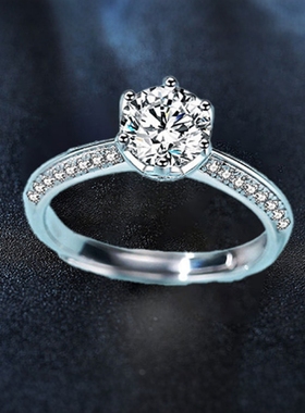 美国Lockend莫桑钻18K白金银半壁江山莫桑钻戒指女轻奢不掉色礼物