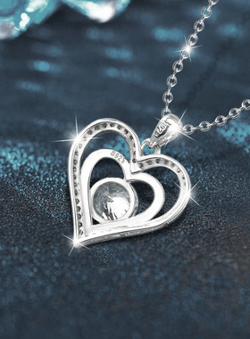 美国Lockend莫桑钻925银爱心吊坠项链高级感不掉色锁骨链闺蜜礼物