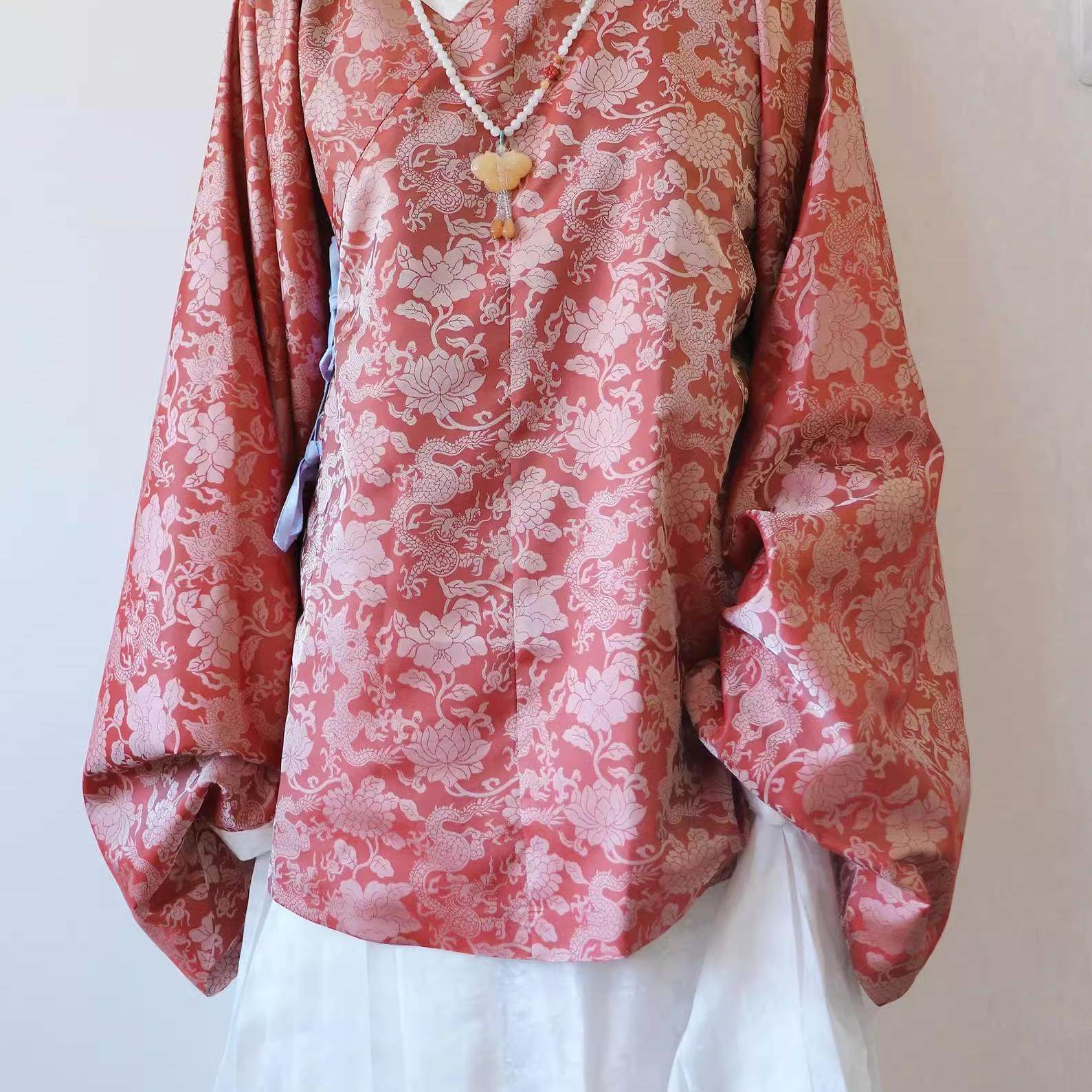 裳裳者华 游龙穿花 明制暗纹直领大襟交领琵琶袖短衫夹衣春秋汉服,淘宝优惠券,粉丝福利购,淘宝优惠卷