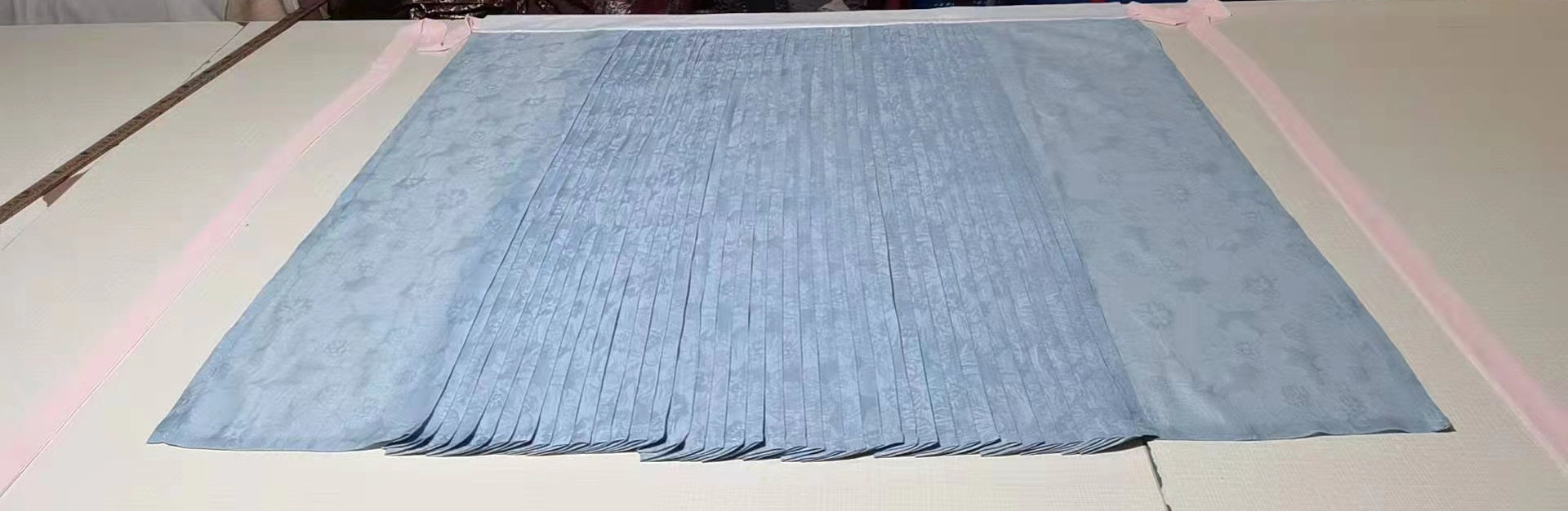 裳裳者华 雾蓝 宋制日常汉服暗纹百迭裙100支高支长绒棉吊带春夏,淘宝优惠券,粉丝福利购,淘宝优惠卷