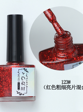 亮片钻石光疗银色指甲胶