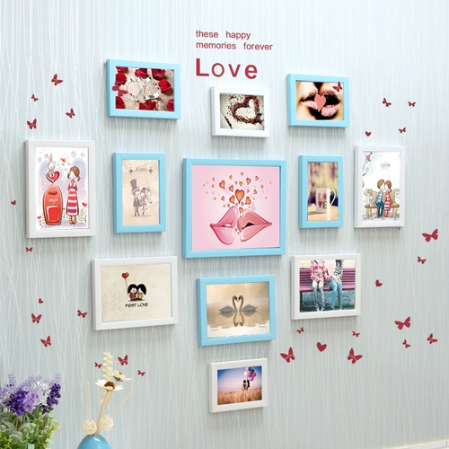 12 рамка Living Simple Photos Wall Decorative Wedding Photo Творческая комбинированная рама европейская стена висящая кардиологическая стена кардиологического стиля