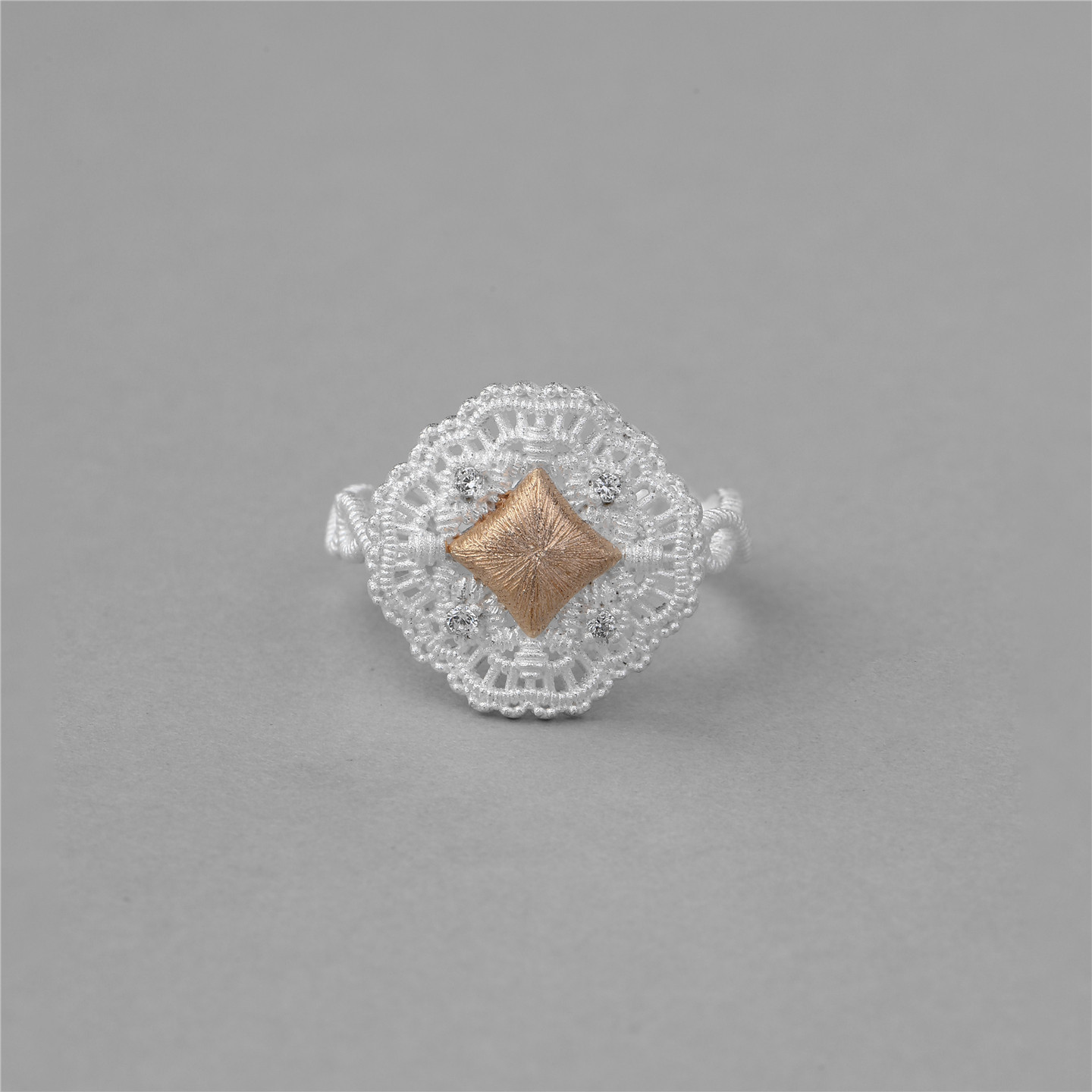 Fanling niche design princess lace S925 silver ring