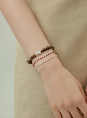 梵灵S925银切面闪闪小红绳手链